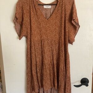 Carly Jean Los Angeles Brown Polka Dot Dress